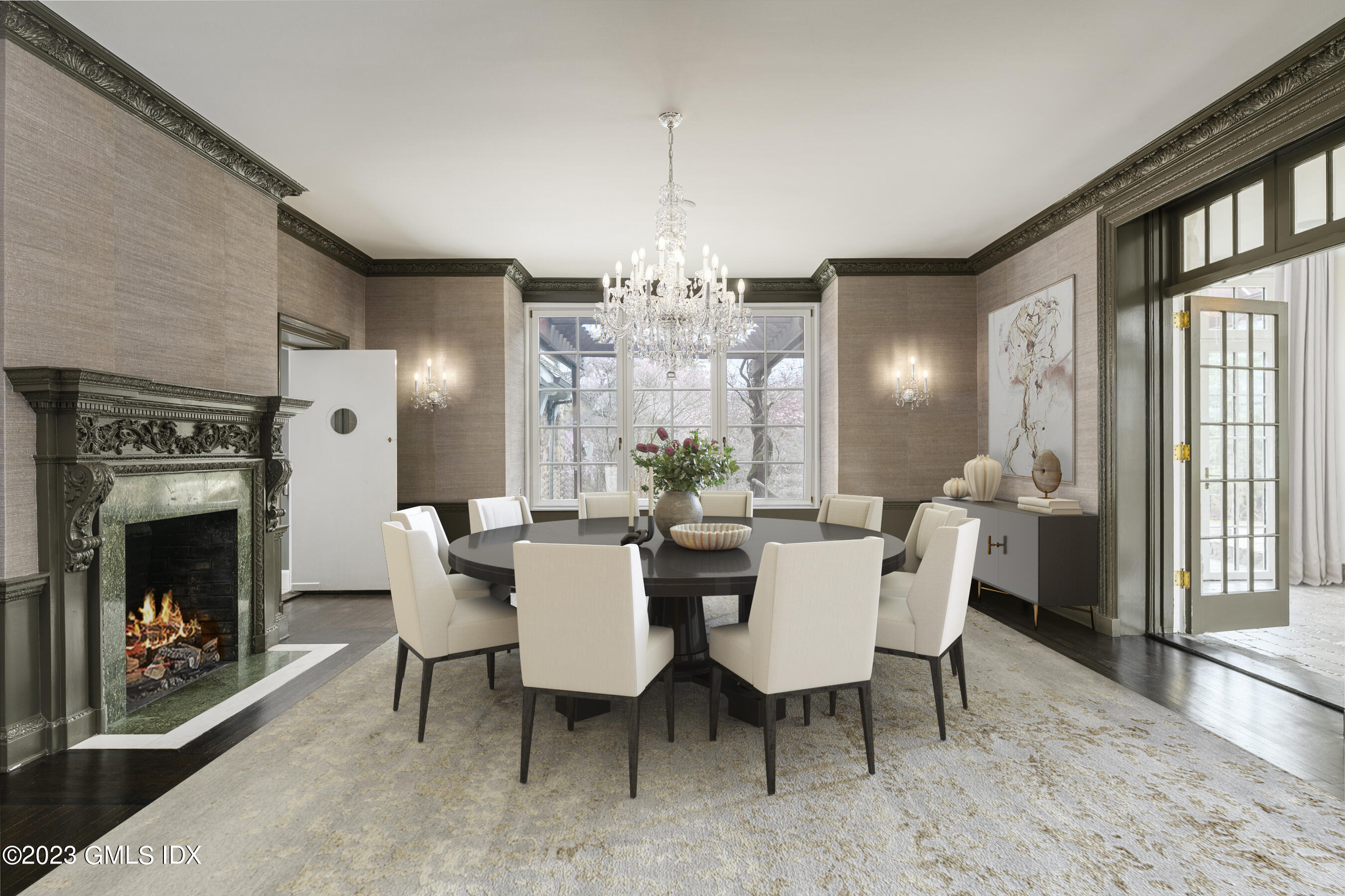 15 Upper Cross Road Greenwich, CT 06831 - Photo 11 of 39 a view of a dining room with furniture window and wooden floor