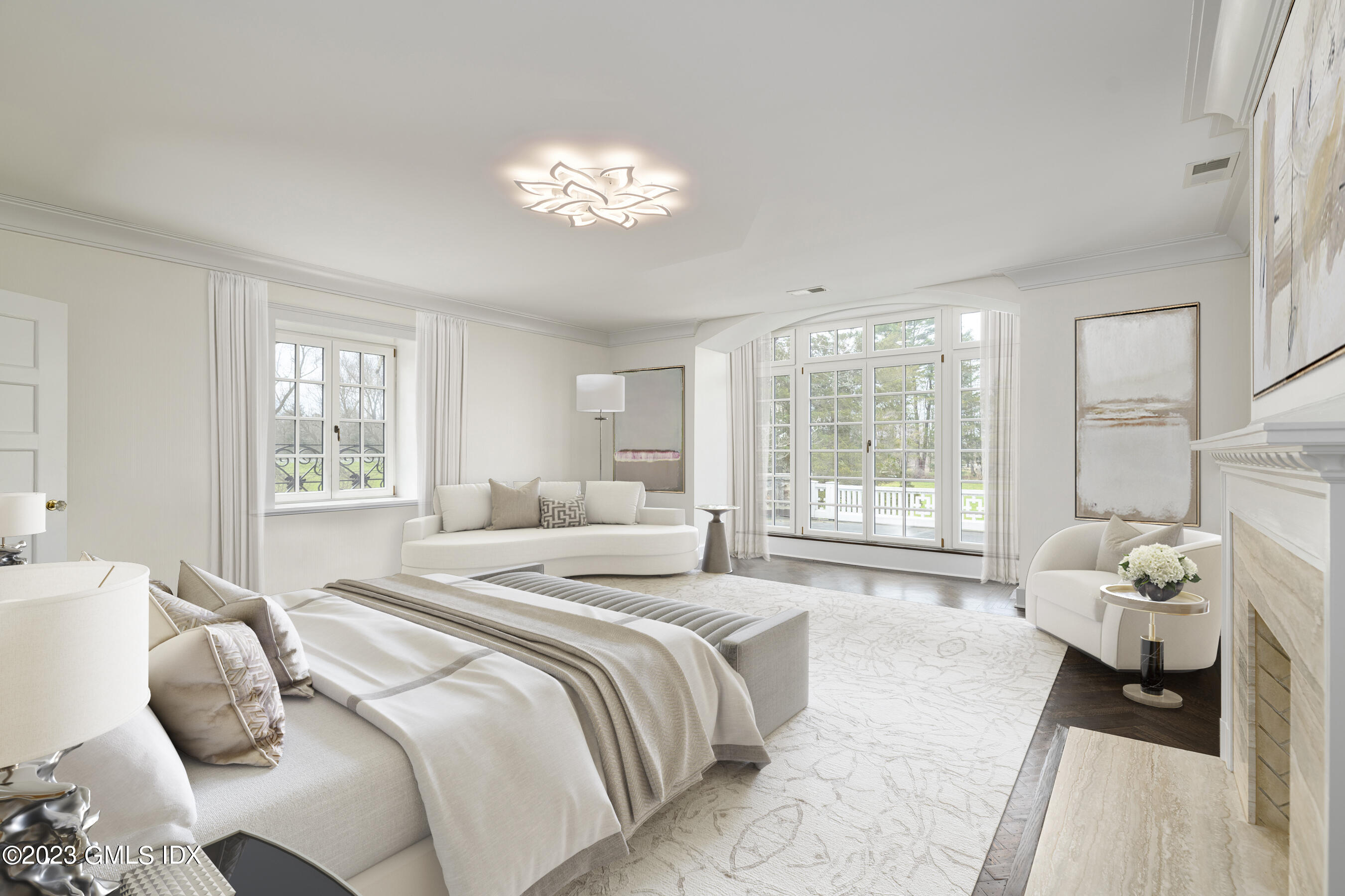 15 Upper Cross Road Greenwich, CT 06831 - Photo 22 of 39 a spacious bedroom with a bed and glass window