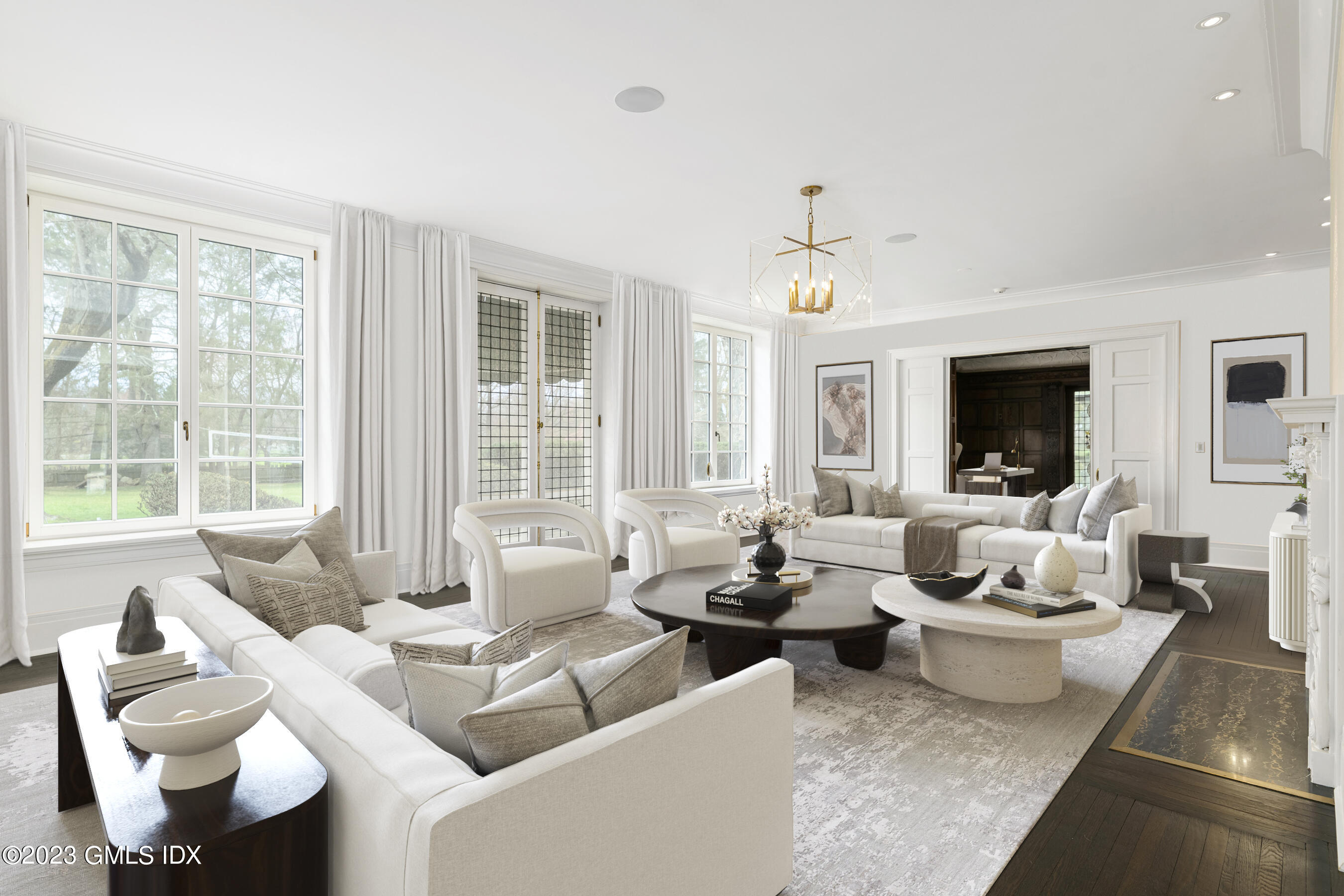 15 Upper Cross Road Greenwich, CT 06831 - Photo 9 of 39 a living room with furniture and a large window