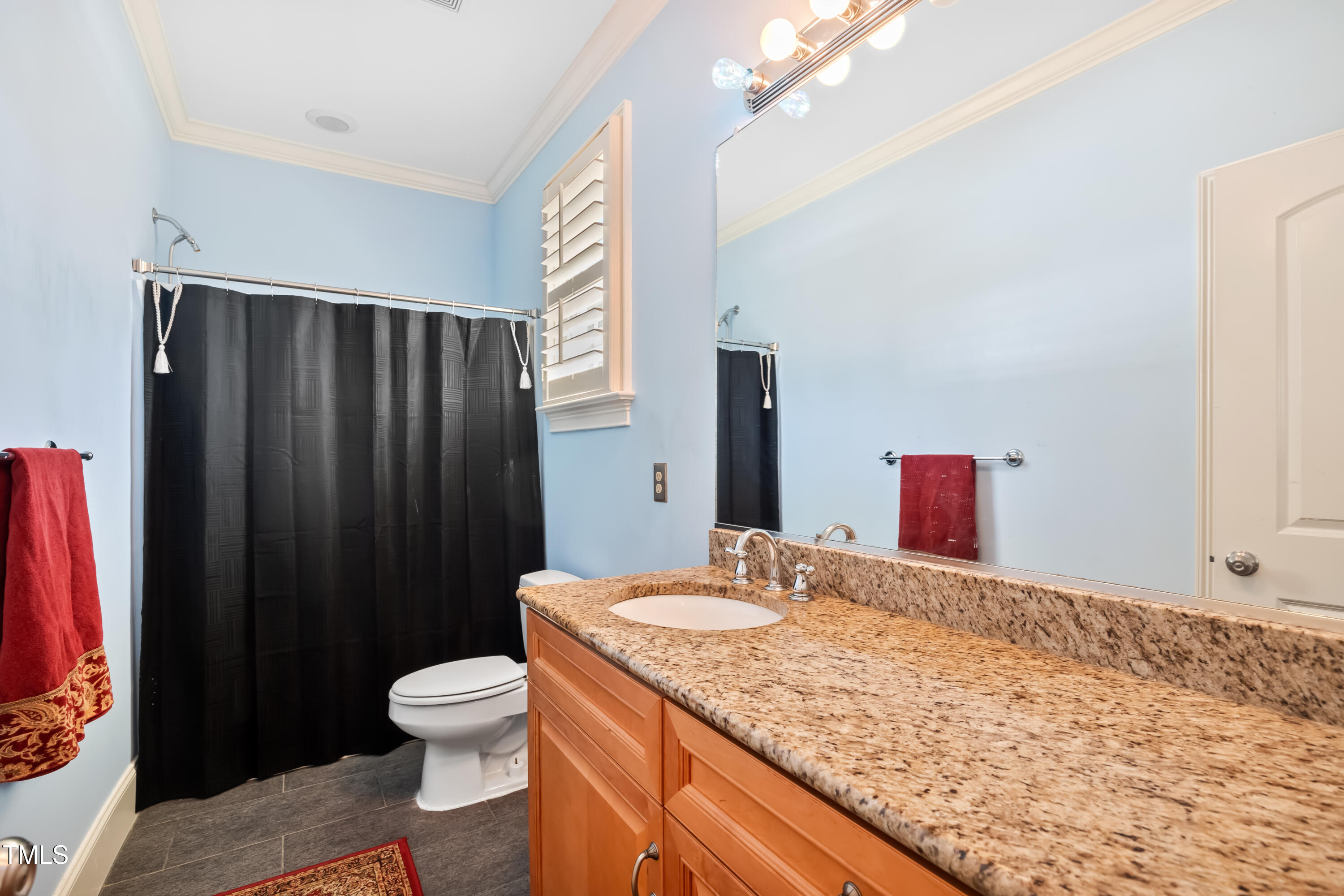 119 Cardinal Crest Pittsboro, NC 27312 - Photo 53 of 70 a bathroom with a granite countertop sink toilet and shower