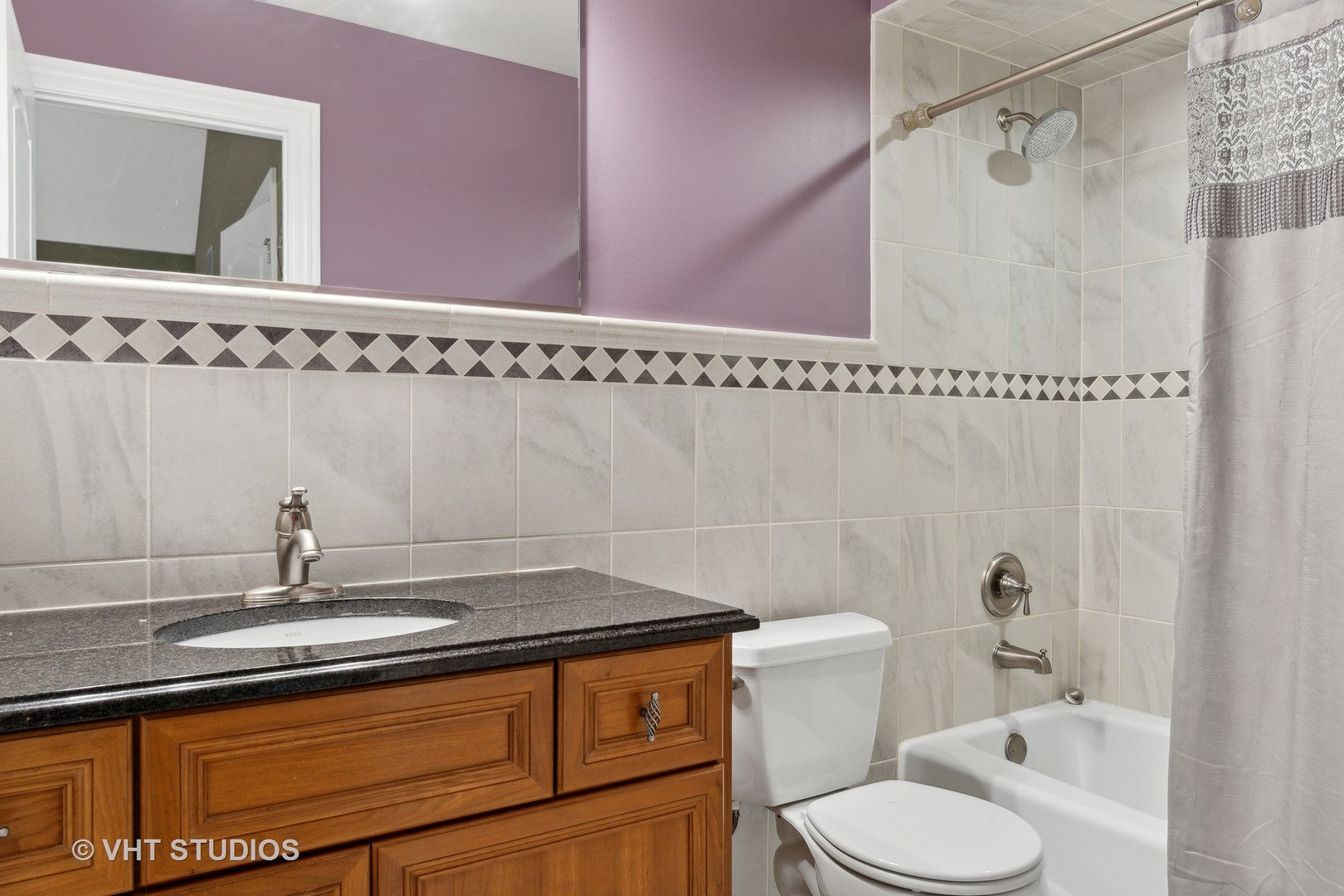 8S287 Hampton Circle Naperville, IL 60540 - Photo 26 of 42 a bathroom with a granite countertop sink a toilet and shower