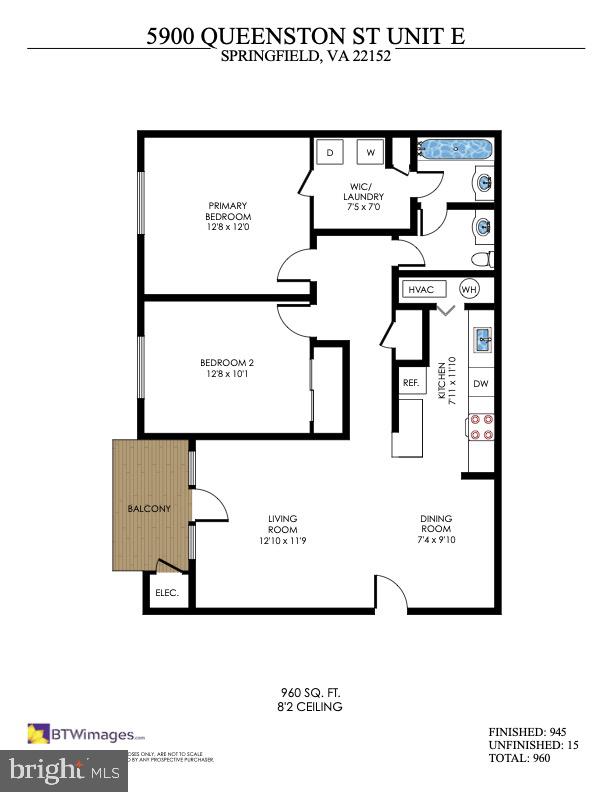 5900 Queenston Street, Unit 497 Springfield, VA 22152 - Photo 37 of 37 Unit E Floorplan