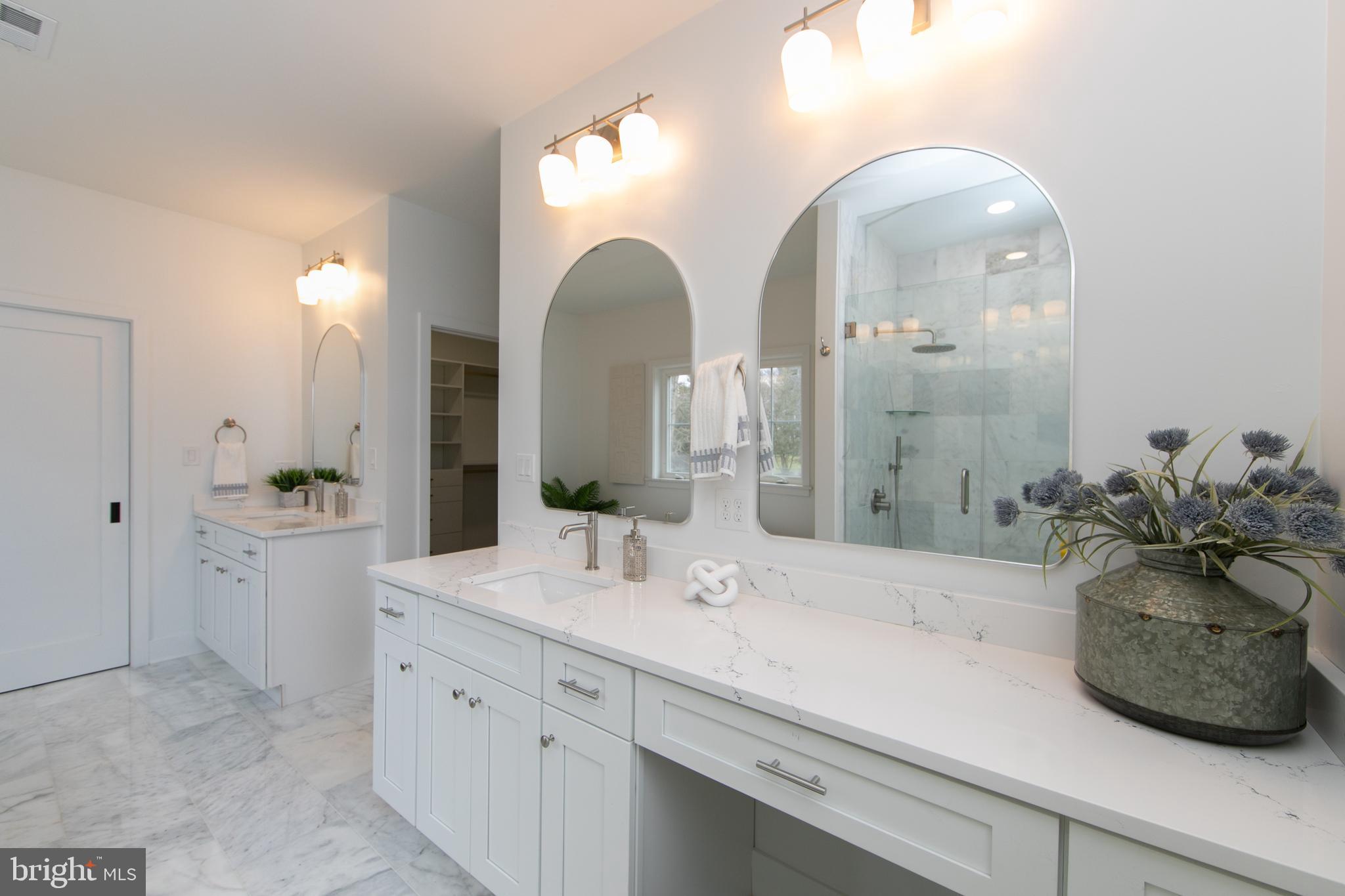 371 Kresson Road Cherry Hill, NJ 08034 - Photo 29 of 51 a bathroom with a double vanity sink mirror and shower
