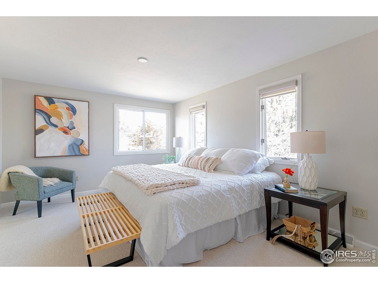 4556 Apple Way Boulder, CO 80301 - Photo 6 of 50 Upper level Primary bedroom suite with windows on 3 sides admitting light and views