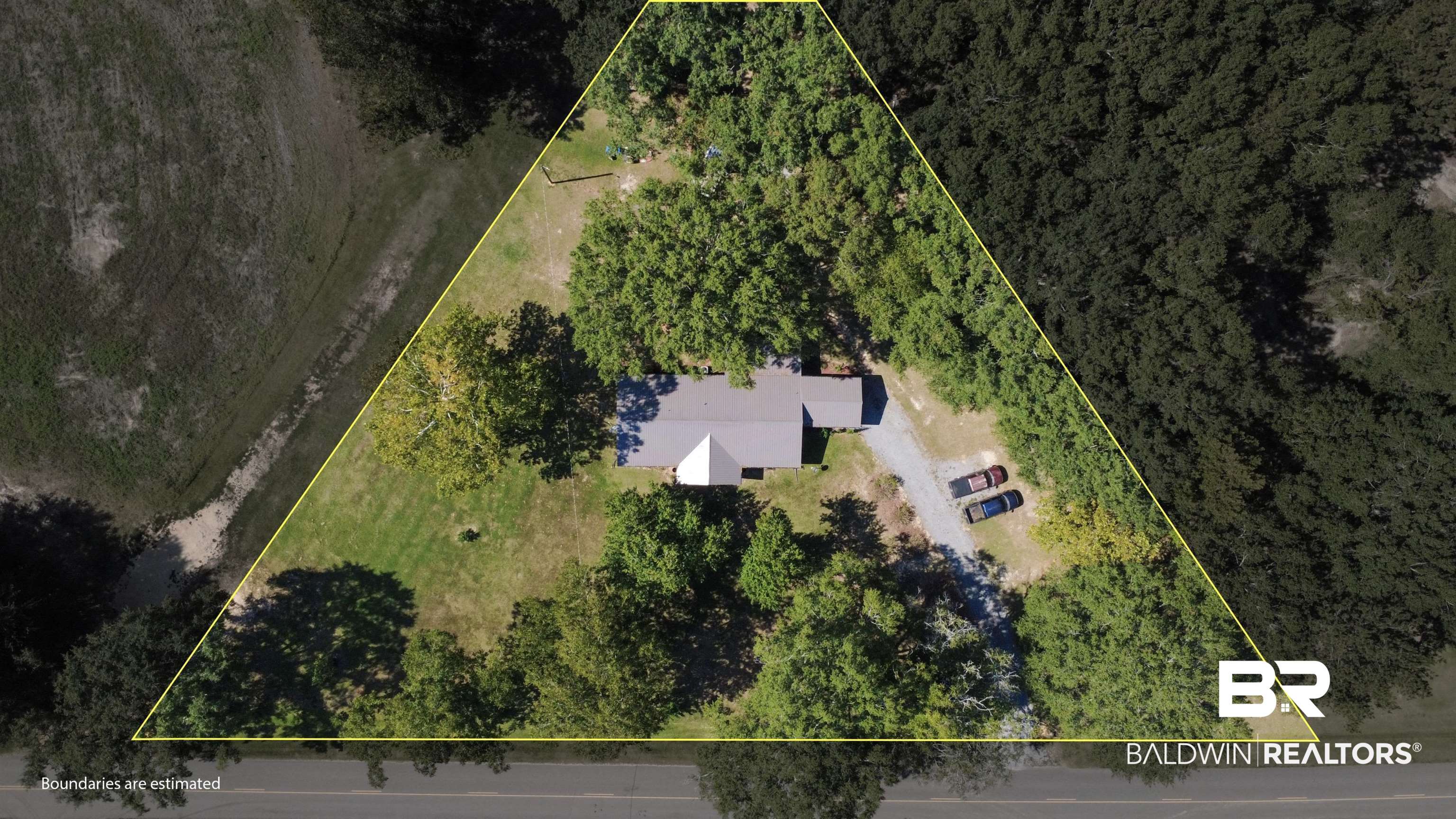 8911 Owassa Road Evergreen, AL 36401 - Photo 23 of 24 Aerial view of property's location with property parcel outlined