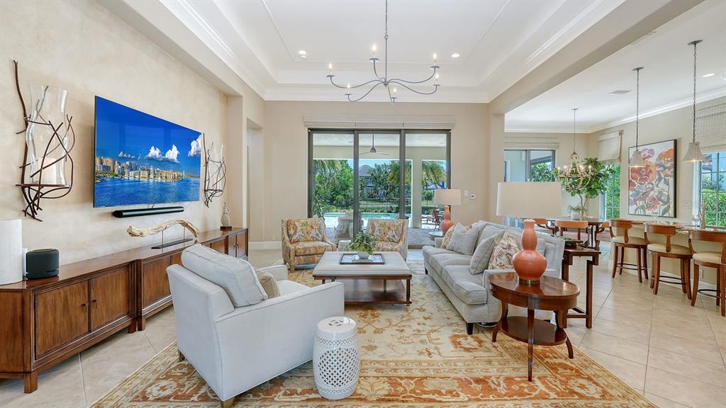 7975 Matera Court Lakewood Ranch, FL 34202 - Photo 8 of 83 a living room with furniture large window and flat screen tv