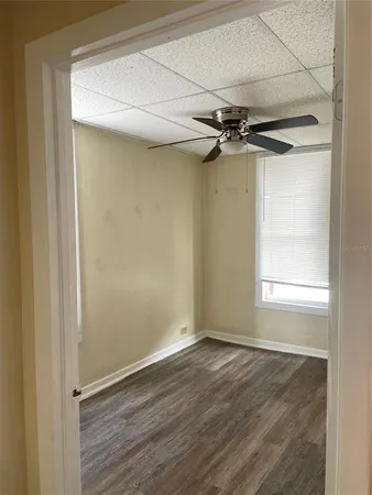 an empty room with a window