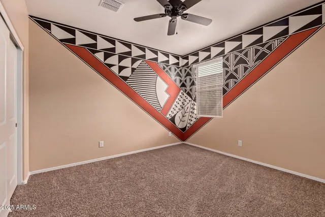 a view of an entryway with a fan