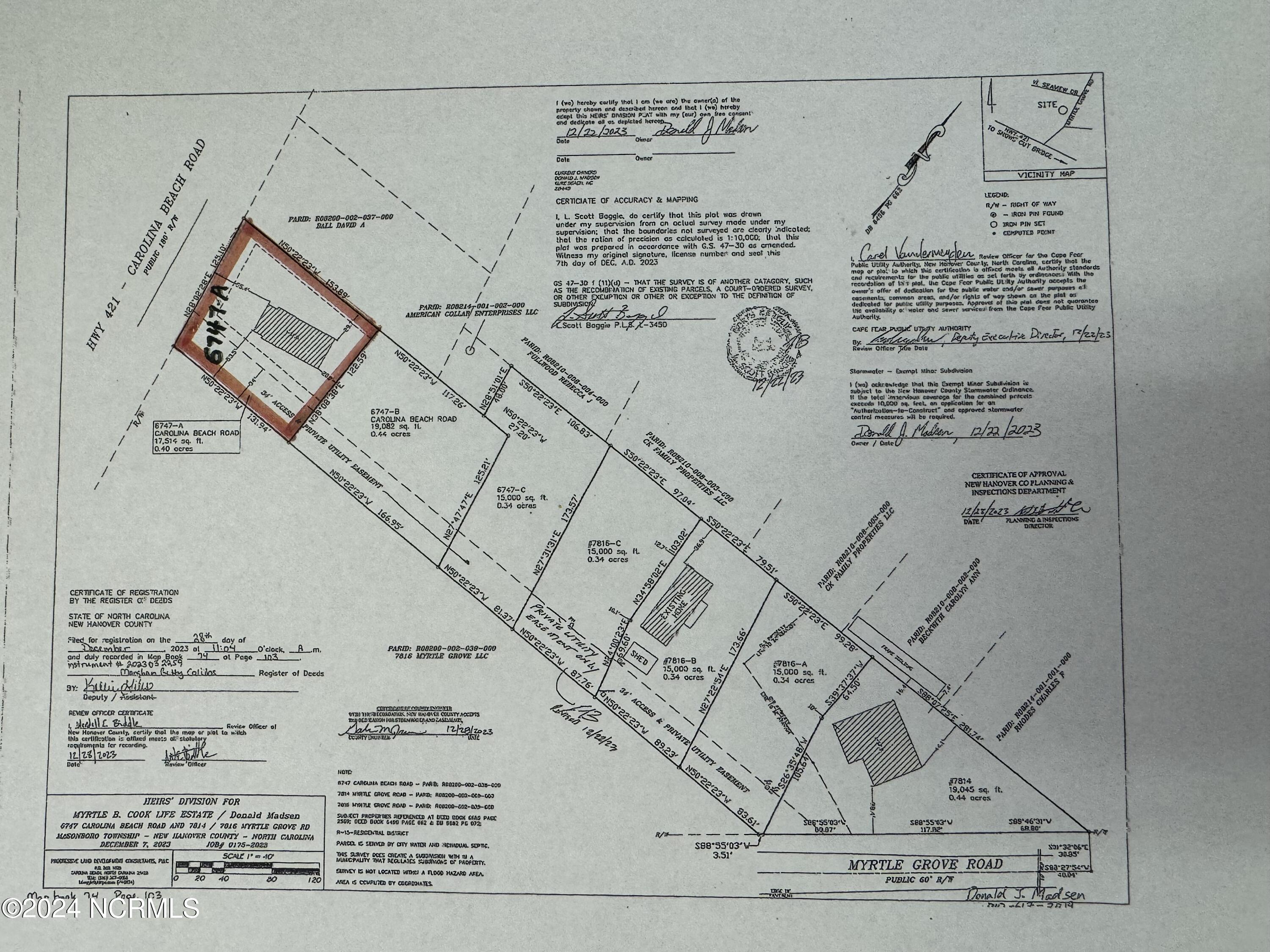 6747 Carolina Beach Road Wilmington, NC 28409 - Photo 5 of 5 6747-A arolina Beach Plat Map