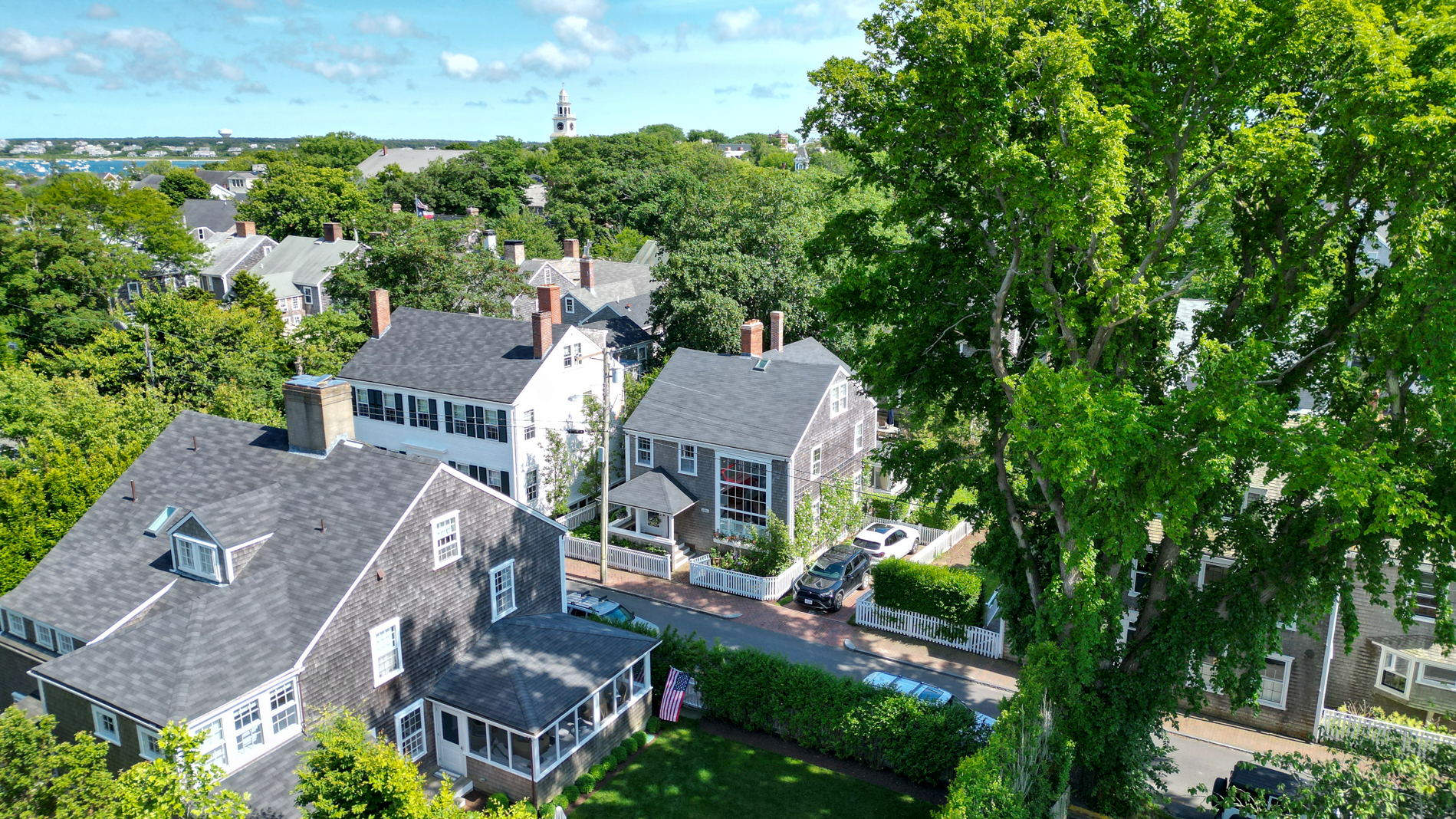 12 Hussey Street Nantucket, MA 02554 - Photo 47 of 47 an aerial view of multiple houses with yard
