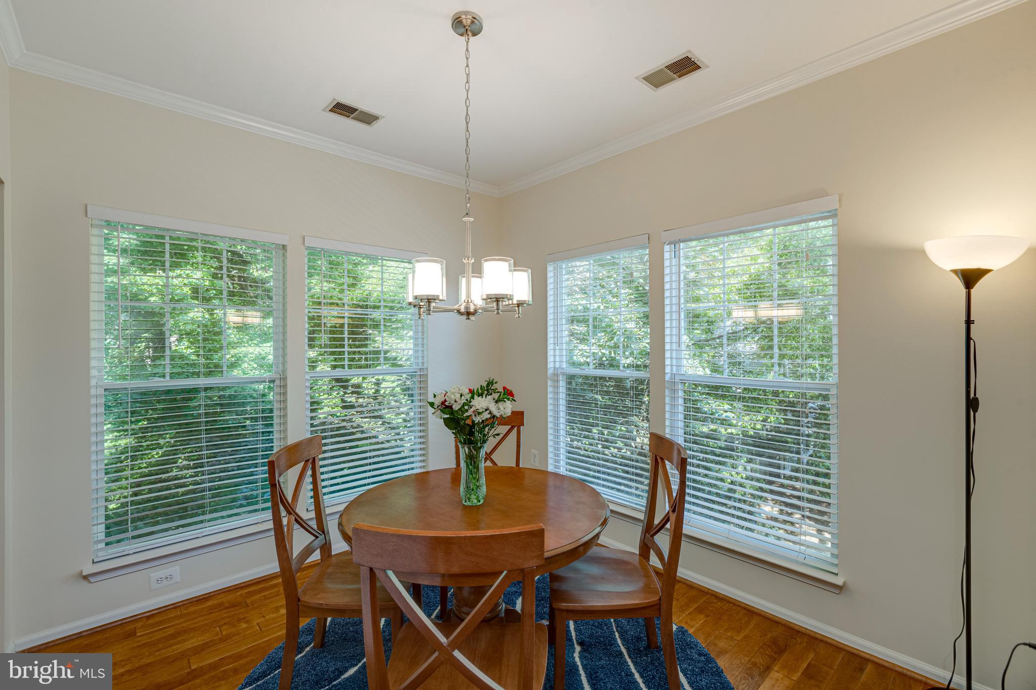 Dining room with new chandelier