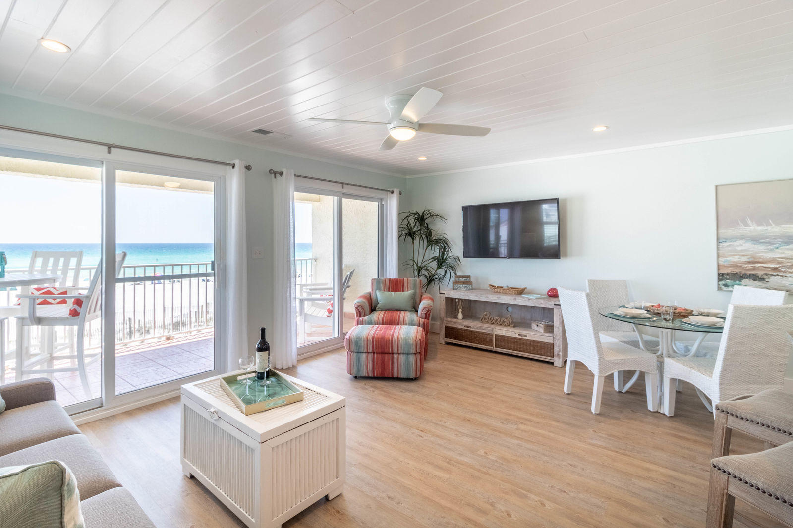 595 Eastern Lake Road, Unit 206 Santa Rosa Beach, FL 32459 - Photo 7 of 33 a living room with furniture and a flat screen tv