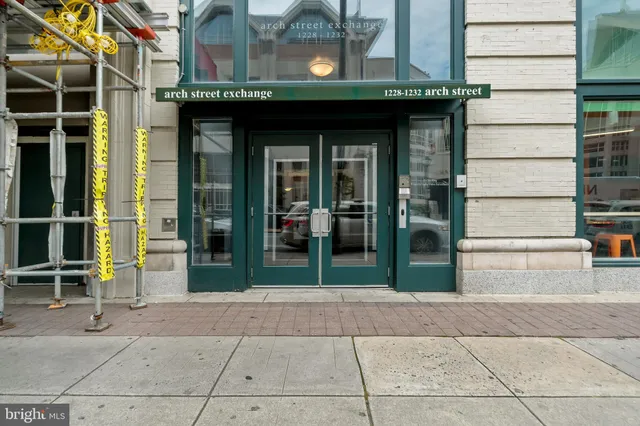 a small garden in the corners of a building