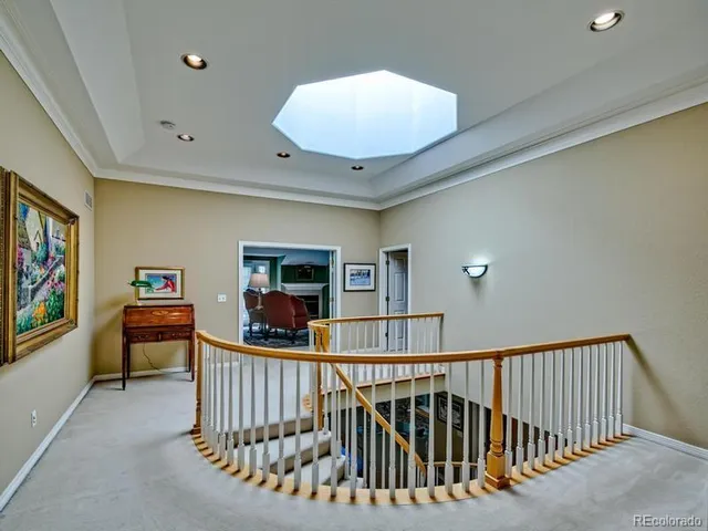 a view of hallway with furniture