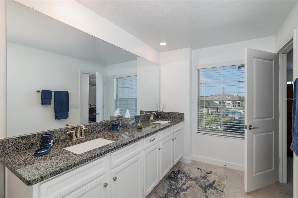 3072 Hover Hall Lane New Port Richey, FL 34655 - Photo 33 of 51 a bathroom with a granite countertop sink and a mirror