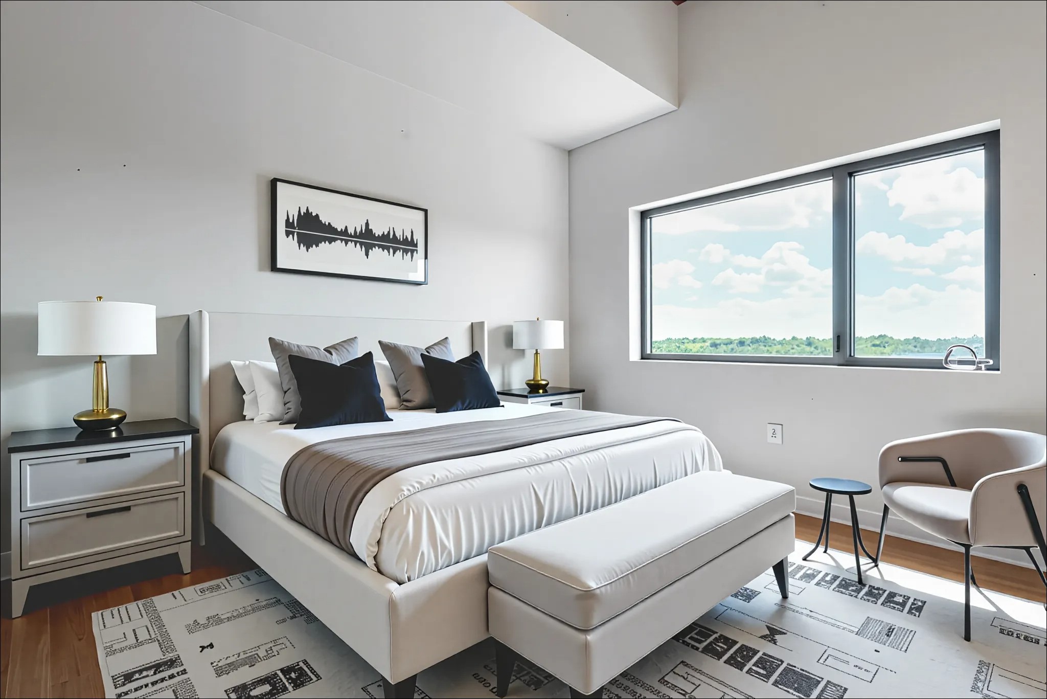 Virtually Staged Primary Bed