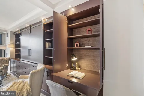 a room with a mirror