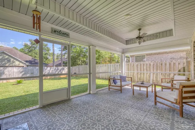 a living room with furniture