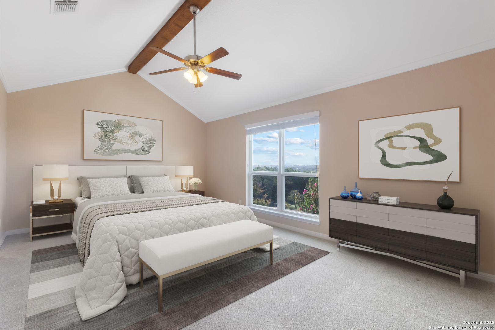 890 Live Oak Drive Spring Branch, TX 78070 - Photo 23 of 49 a bedroom with a bed and a couch