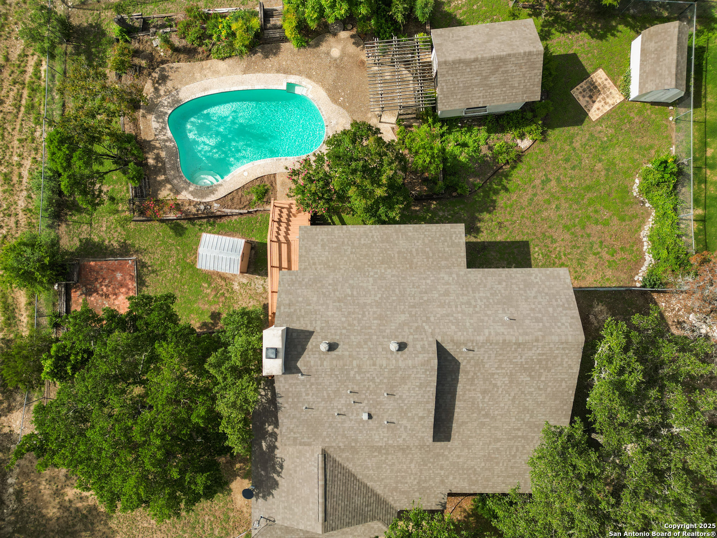 890 Live Oak Drive Spring Branch, TX 78070 - Photo 35 of 49 an aerial view of house with yard