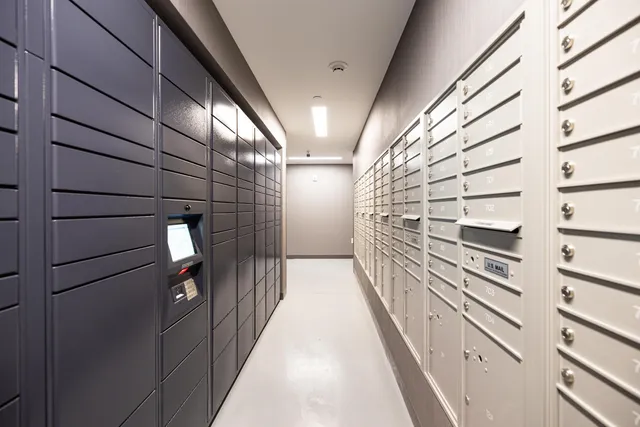 a large room with gym equipment