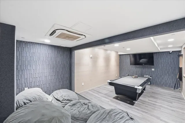 a room with furniture