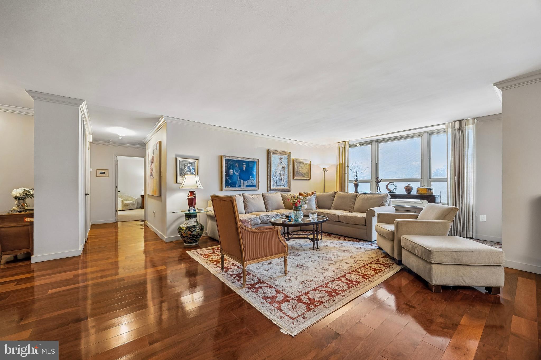 41 Conshohocken State Road, Unit 603 Bala Cynwyd, PA 19004 - Photo 3 of 25 Stunning Living Room with cherry floors