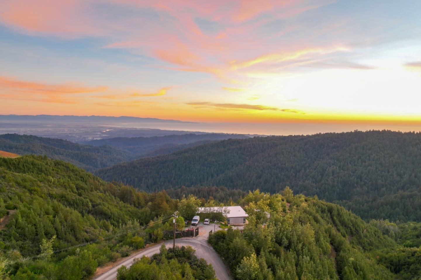 a view of lake and mountain