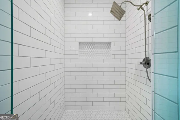 a bathroom with a shower