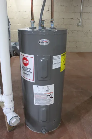 a close view of water heater room