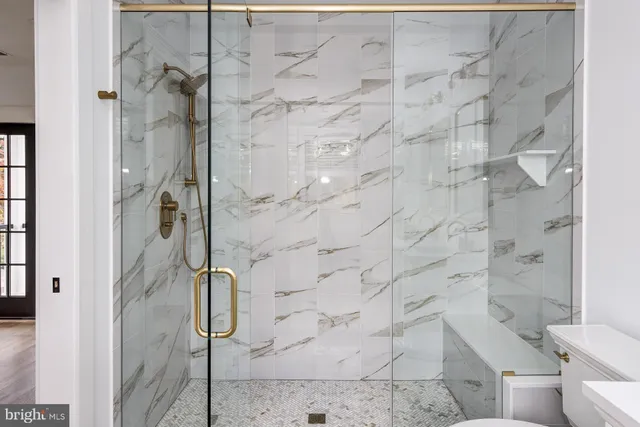 a bathroom with a shower