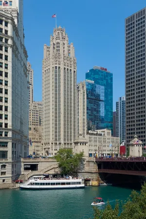 a view of a city with tall buildings