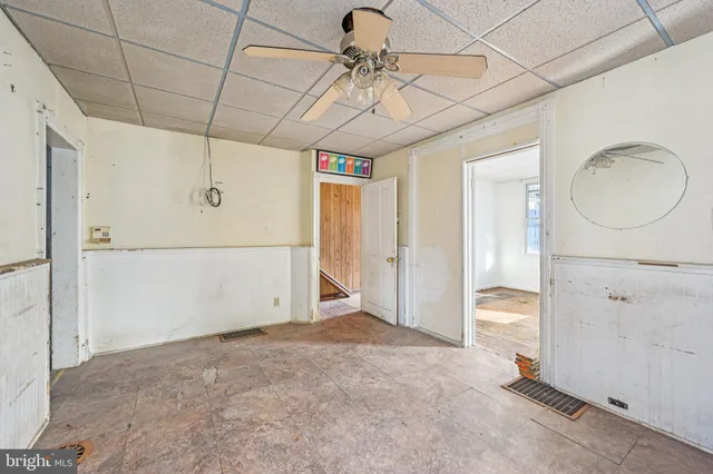 a view of a livingroom with a chandelier