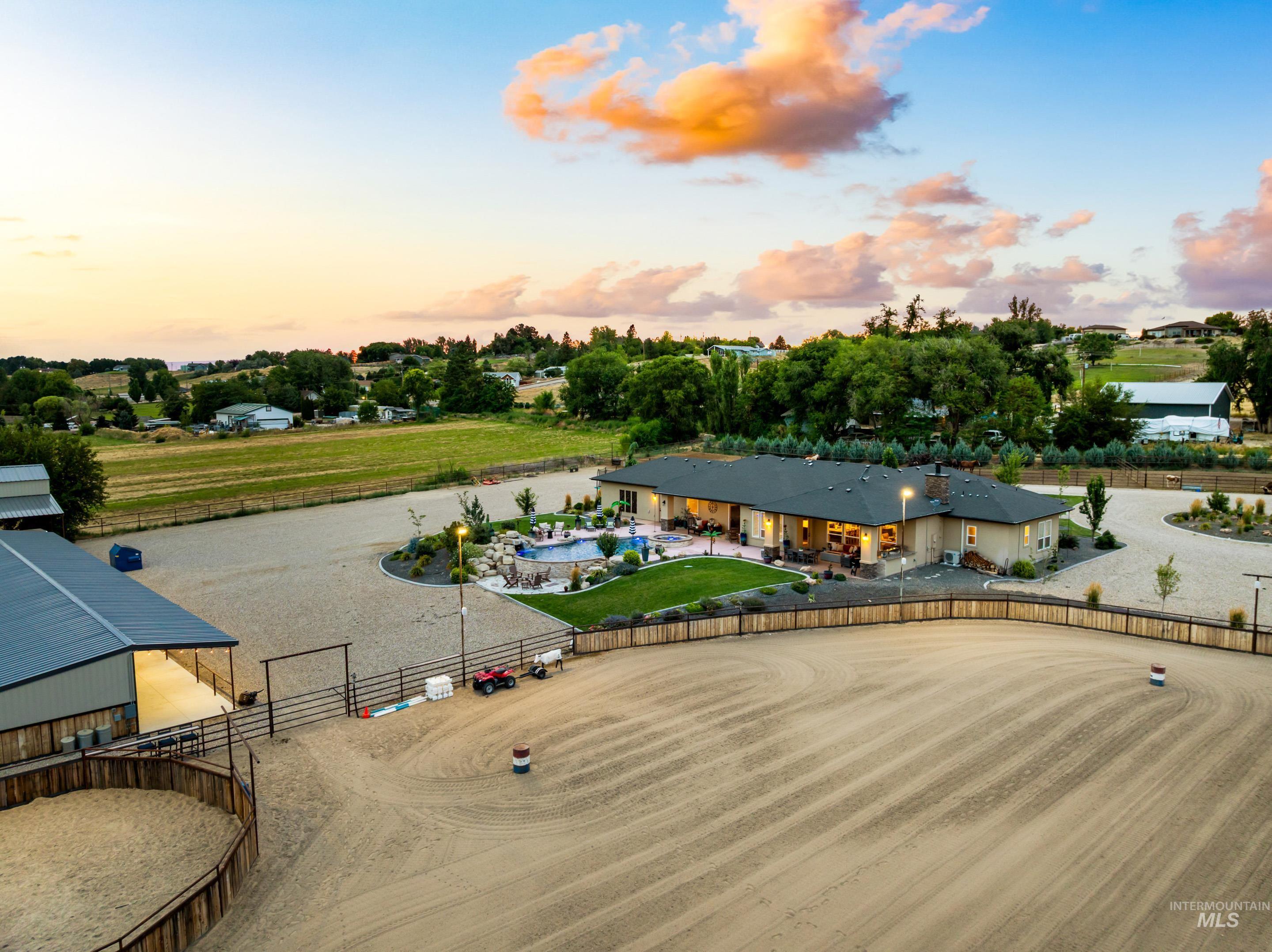 9819 Foothill Road Middleton, ID 83644 - Photo 46 of 50 Aerial view at dusk