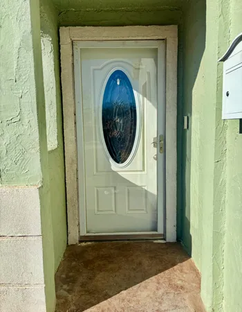 a view of a door in the house