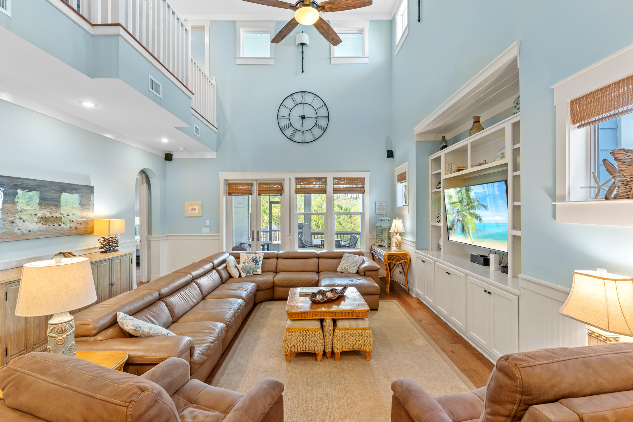 119 West Lifeguard Loop Inlet Beach Inlet Beach, FL 32461 - Photo 9 of 75 a living room with furniture two large windows and a chandelier