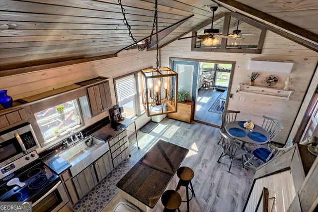 a view of an outdoor sitting area