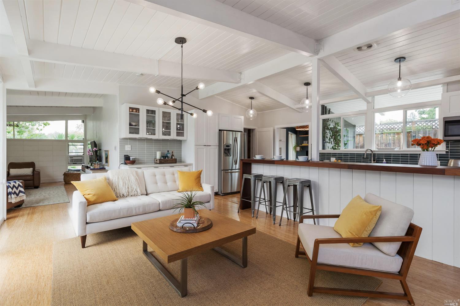 608 Wakerobin Lane San Rafael, CA 94903 - Photo 1 of 1 a living room with furniture and kitchen view