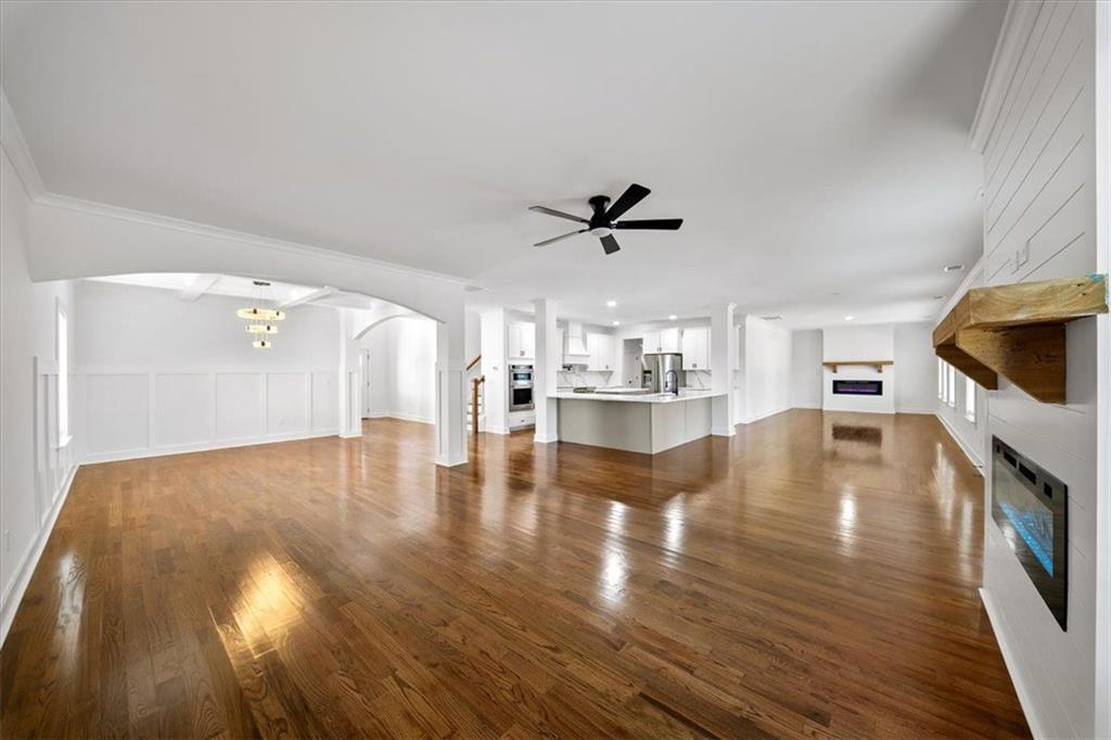 222 Silvercrest Drive Acworth, GA 30101 - Photo 15 of 61 a view of a living room a fireplace wooden floor and a window