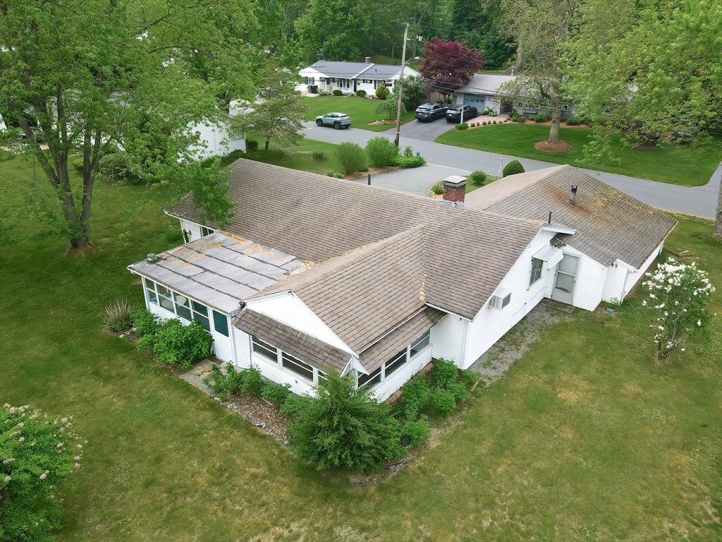 12 Catherine Road Framingham, MA 01701 - Photo 36 of 40 an aerial view of a house with a garden and trees