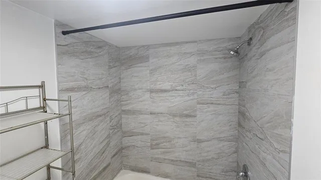 a bathroom with a shower