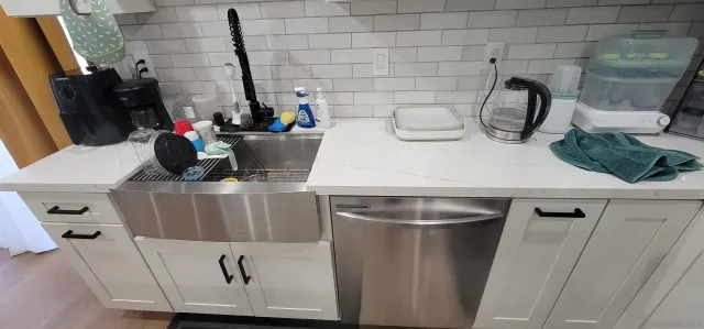 a close view of sink