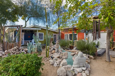 a view of house with patio outdoor seating