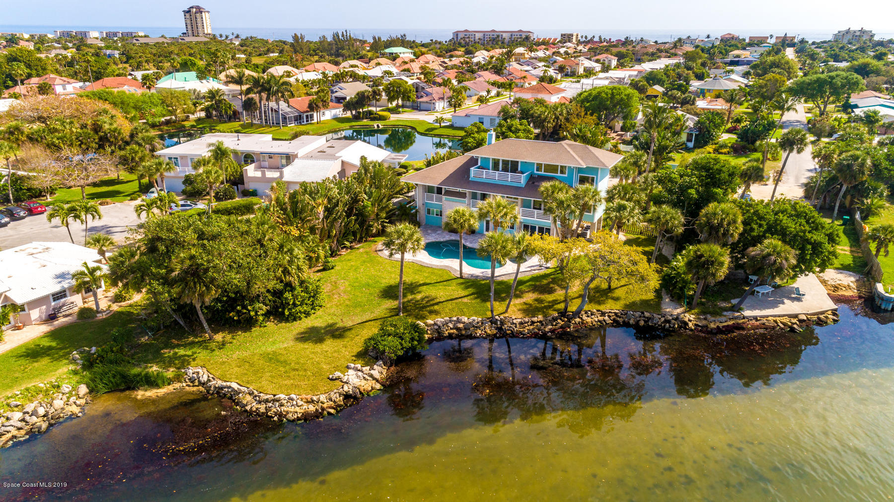 400 Richards Road Melbourne Beach, FL 32951 - Photo 53 of 59 an aerial view of residential houses with outdoor space