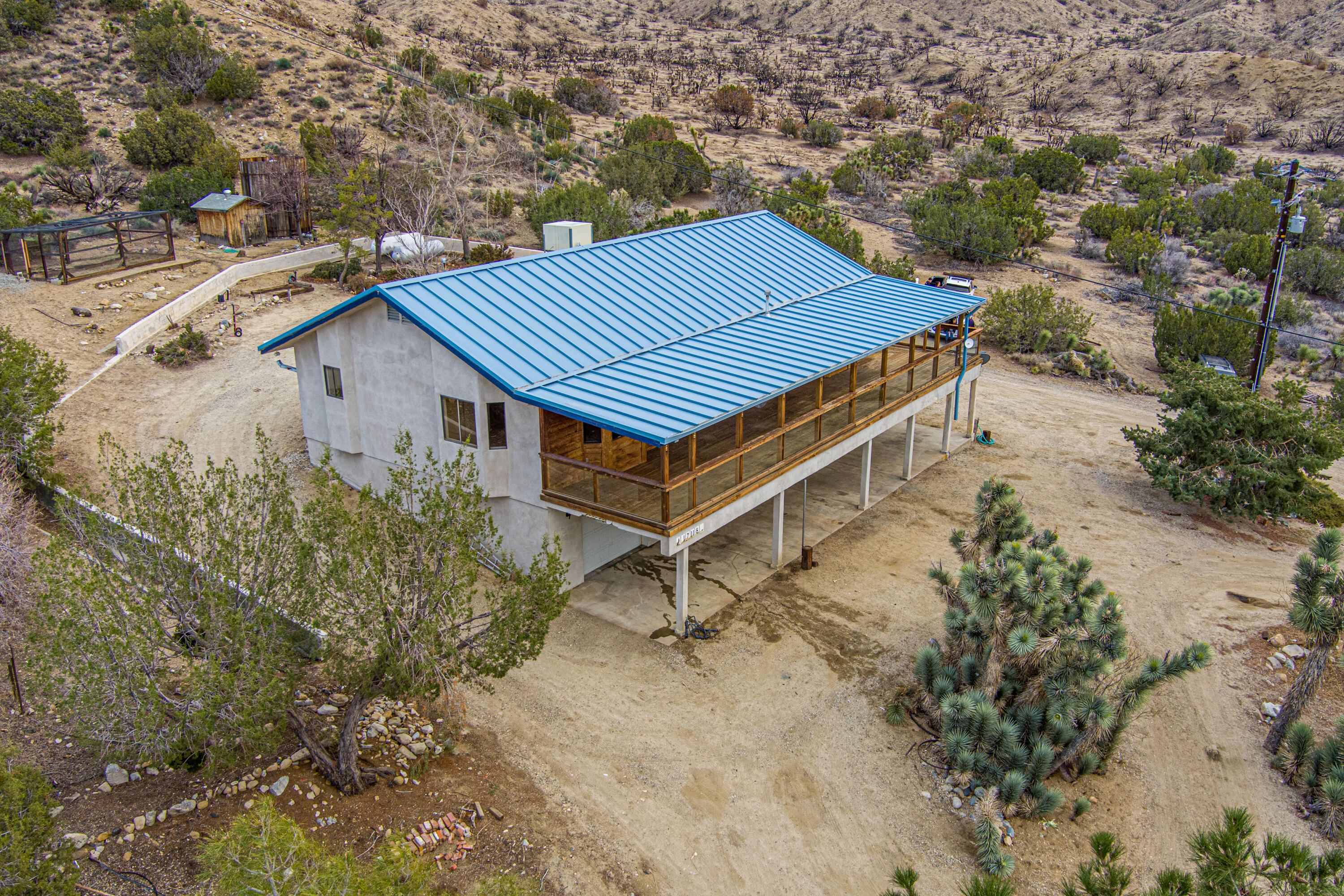17118 Bob's Gap Road Valyermo, CA 93563 - Photo 49 of 55 an aerial view of a house with a yard