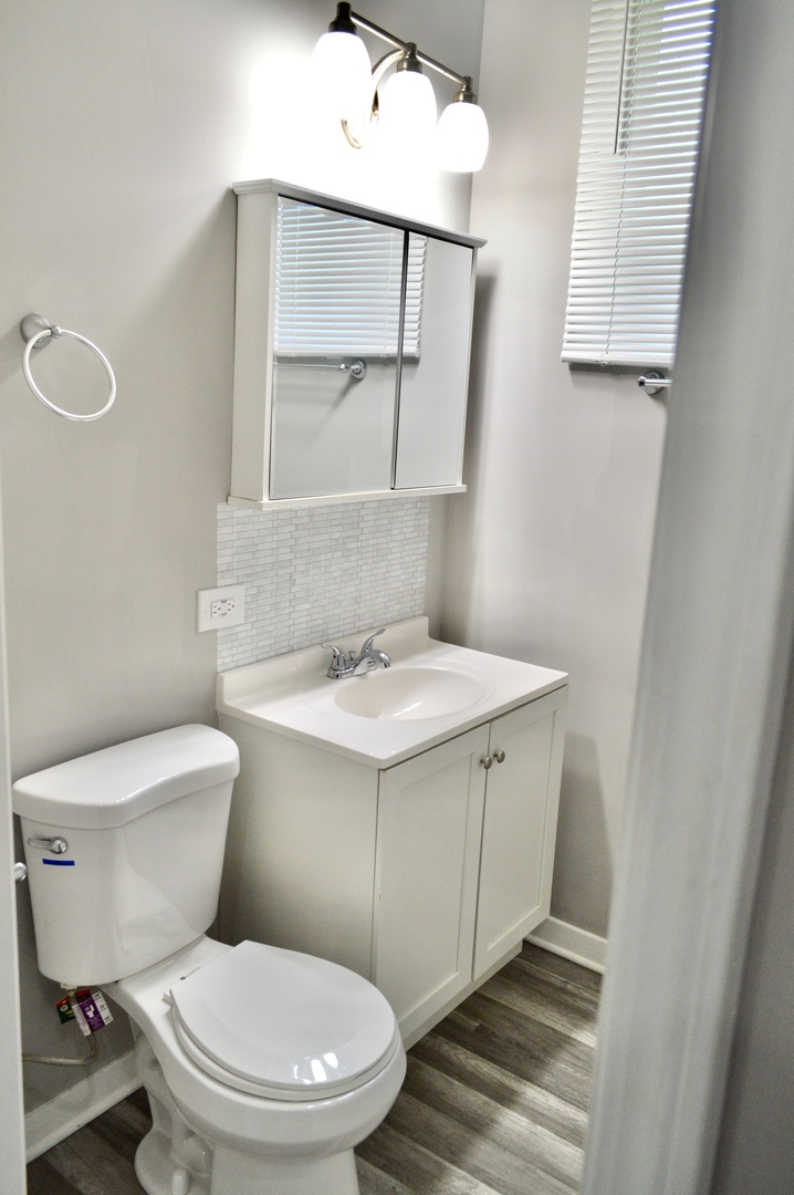 522 West 81st Street, Unit 1 Chicago, IL 60620 - Photo 5 of 9 a bathroom with a sink mirror vanity and toilet