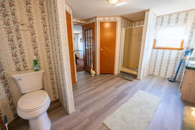 a storage room with furniture