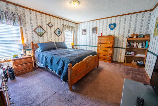a bathroom with a sink a toilet and shower curtain