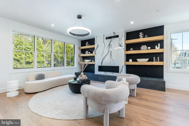 a view of living room and kitchen