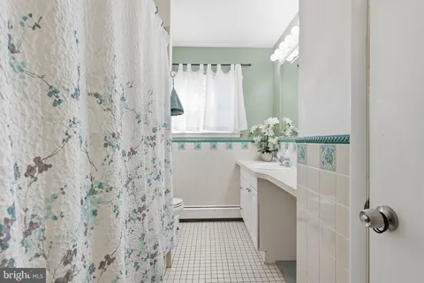 a bathroom with a sink a mirror and a shower